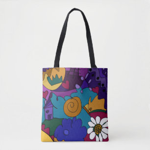 Farbenfrohe Doodle Art Tasche