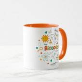 Farbenfrohe Doodle Biology Learning Tasse (VorderseiteRechts)