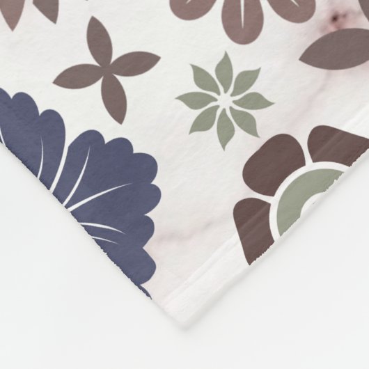 Farbenfrohe Doodle Blumenmuster personalisierter N Fleecedecke (Ecke)