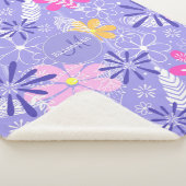 farbenfrohe Doodle Blütenfilet Flitter Sherpadecke (3/4)