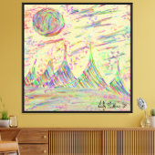 Farbenfrohe Doodle Leinwanddruck (Insitu (Wohnzimmer))