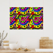 Farbenfrohe Doodle Line Art Poster (Küche)