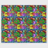 Farbenfrohe Doodle-Monster-Jeden Anlaß-Geschenk Geschenkpapier (Flach)