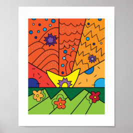 Farbenfrohe Doodle-Muster | Poster Druck