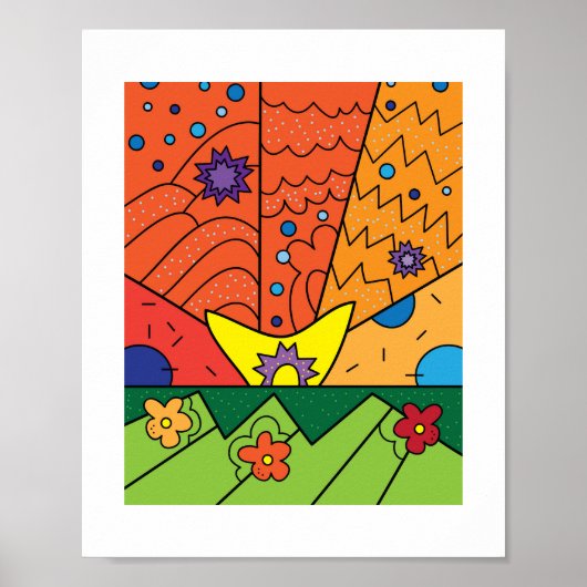 Farbenfrohe Doodle-Muster | Poster Druck (Vorne)