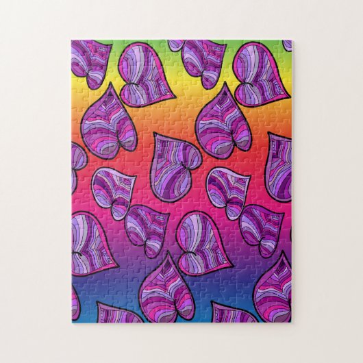 Farbenfrohe Doodle-Regenbogen-Muster Puzzle (Vertikal)