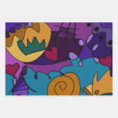 Farbenfrohe Doodle Sketches Bright Digital Gezeich Geschenkpapier Set (Vorderseite 3)