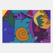 Farbenfrohe Doodle Sketches Bright Digital Gezeich Geschenkpapier Set (Vorderseite 2)