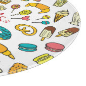 Farbenfrohe Doodle-Süßigkeiten: Desserdesign Schneidebrett (Ecke)