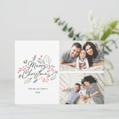 Farbenfrohe Doodles Frohe Weihnachten 2 Foto (Stehend Vorderseite)