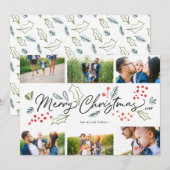 Farbenfrohe Doodles Frohe Weihnachten 6 Multi-Foto (Vorne/Hinten)