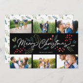 Farbenfrohe Doodles Frohe Weihnachten 6 Multi-Foto (Vorne/Hinten)