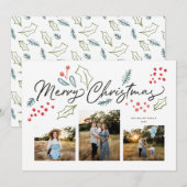 Farbenfrohe Doodles Frohe Weihnachten Multi-Foto (Vorne/Hinten)