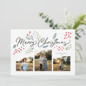 Farbenfrohe Doodles Frohe Weihnachten Multi-Foto (Stehend Vorderseite)