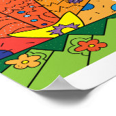 Farbenfrohe Doodles, Muster, Design Poster drucken (Ecke)