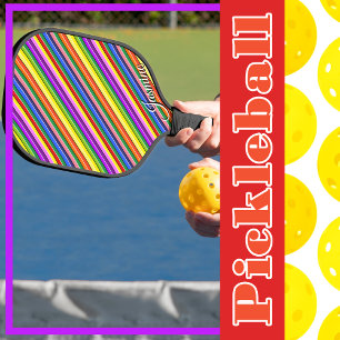 Farbenfrohe Dopamin Regenbogen Personalisiert gest Pickleball Schläger