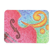 Farbenfrohe Doppelbläser und Clef - Magnet (Horizontal)