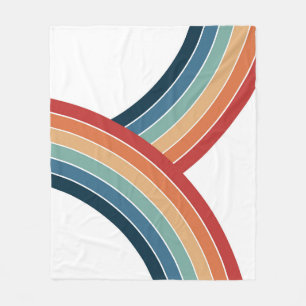 Farbenfrohe doppelte Retro-Regenbogendekoration Fleecedecke