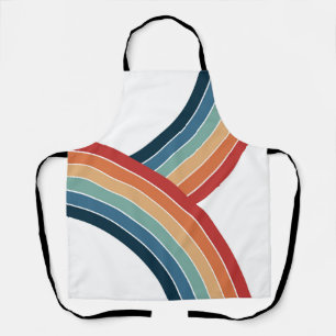Farbenfrohe doppelte Retro-Regenbogendekoration Schürze