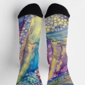 Farbenfrohe Dosen Alkohol Tinte Abstrakte Kunst, D Socken (Oben)