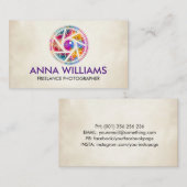 Farbenfrohe Dot Art Kamerafenster Visitenkarte (Vorne/Hinten)