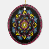 Farbenfrohe Dot Art Mandala | Sacred Geometry Boho Keramik Ornament (Links)
