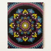 Farbenfrohe Dot Art Mandala | Sacred Geometry Boho Planer (Rückseite)