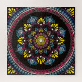 Farbenfrohe Dot Art Mandala | Sacred Geometry Boho Puzzle (Horizontal)