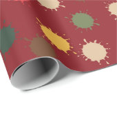 Farbenfrohe Dot Splash über das Red Festival Holid Geschenkpapier (Rolleneckpunkt)