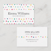 Farbenfrohe Dots Kinderbetreuung Babysitter-Visite Visitenkarte (Vorne/Hinten)