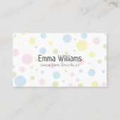 Farbenfrohe Dots Kinderbetreuung Babysitter-Visite Visitenkarte (Vorderseite)