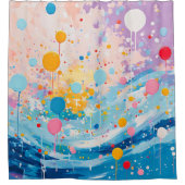 Farbenfrohe Dots Tropfen Spritzer Duschvorhang (Vorderseite)