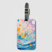 Farbenfrohe Dots Tropfen Spritzer Gepäckanhänger (Vorderseite Vertikal)
