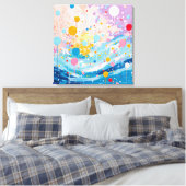 Farbenfrohe Dots Tropfen Spritzer Leinwanddruck (Insitu (Schlafzimmer))