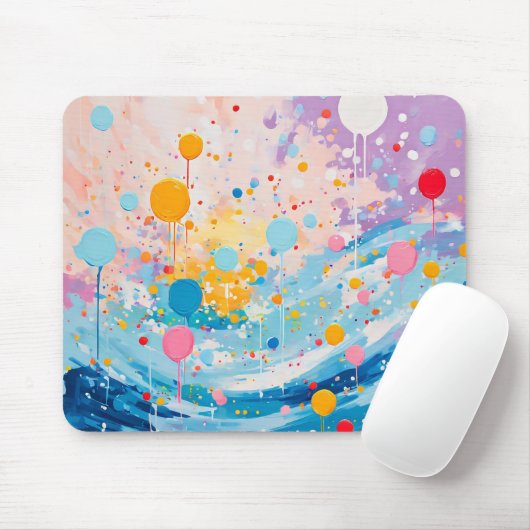 Farbenfrohe Dots Tropfen Spritzer Mousepad (Mit Mouse)