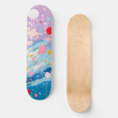 Farbenfrohe Dots Tropfen Spritzer Skateboard (Vorderseite)