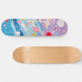 Farbenfrohe Dots Tropfen Spritzer Skateboard (Horizontal)