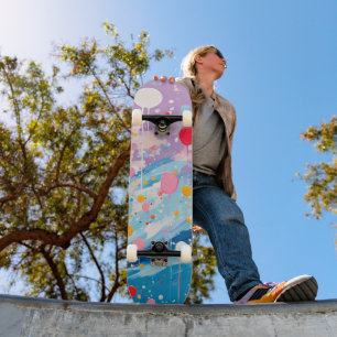 Farbenfrohe Dots Tropfen Spritzer Skateboard
