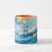 Farbenfrohe Dots Tropfen Spritzer Tasse (Zentrum)