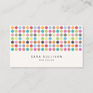 Farbenfrohe Dots Web Design Business Card Visitenkarte