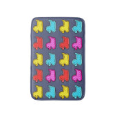 Farbenfrohe Dotty Duck Muster auf blauem Badematte (Vorderseite Vertikal)