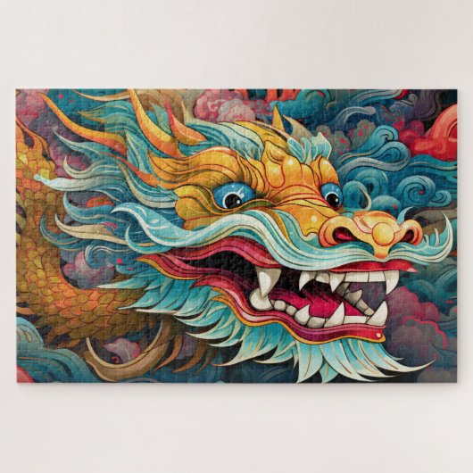 Farbenfrohe Drache Moderne Puzzle (Horizontal)