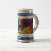 Farbenfrohe Drachen in der Liebe Bierglas (VorderseiteRechts)