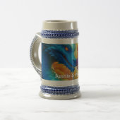 Farbenfrohe Drachen in der Liebe Bierglas (Vorderseite Links)