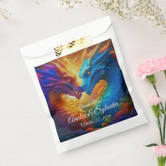 Farbenfrohe Drachen in der Liebe Geschenktütchen (Versiegelt)