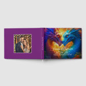 Farbenfrohe Drachen in der Liebe Lila Gästebuch (Voll)