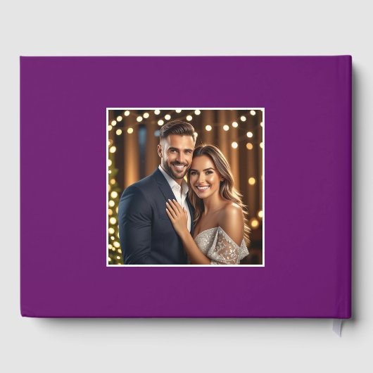 Farbenfrohe Drachen in der Liebe Lila Gästebuch (Rückseite)