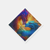 Farbenfrohe Drachen in der Liebe Serviette (Ecke)