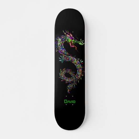 Farbenfrohe Drachen-Skateboard Skateboard (Vorne)