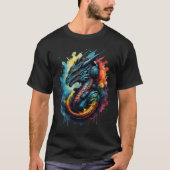 Farbenfrohe Drachen tragen Kopfhörer T-Shirt (Vorderseite)
